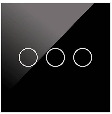 WESA - Regulador Táctil de cristal Negro empotrable Simple, Caja de cristal con pantalla táctil, con material de montaje y con indicador LED