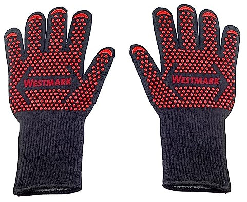 Westmark Guanti da barbecue – guanti da barbecue ignifughi, per lavorare in sicurezza sul barbecue, nel forno o nel forno a legna – 325 x 190 x 30 mm, 2 pz.