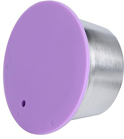 Edelstahl, Wiederverwendbar, Kaffeekapsel aus Stahl, Mehrfach Nachfüllbar mit Nestle Dolce Cup, Passend für Gusto MakerWhite (Lila)