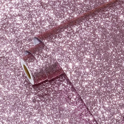 Yullpaper Papel Pintado Autoadhesivo Brillante Rosa Morada Vinilo Adhesivo Muebles Papel Pintado Pared Dormitorio Papel Adesivos Decorativos Muebles Papel Tapiz Flash Rosa Para Infantil 40cm x 200cm