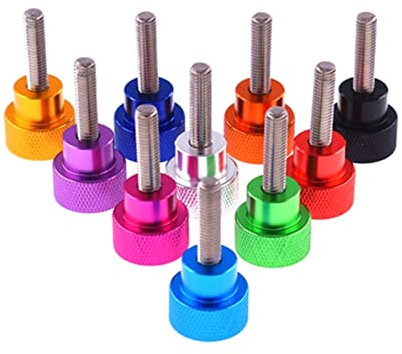 Aluminium Rollenkopf Flügelschraube 5pcs Aluminium Daumenschraube M3-M6 Rändelkopf Aluminium Gewinde Edelstahl Hand festziehen Daumenschraube, Rot, M4x15mm (Color : Ro
