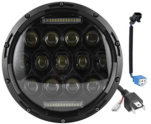 7-tums 75W LED-strålkastare, 6500K Hög Födelseeffektiv Strålkastare, Dimljus Passar För Motorcykelstrålkastarebyte