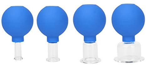 ewgrkbd Coppettazione sottovuoto Coppetta anticellulite Coppetta for Massaggio Massaggio Corpo Coppettazione sottovuoto in Gomma Kit Tazza for Massaggio for la Cura della Bellezza Blu 4 pezzi/239