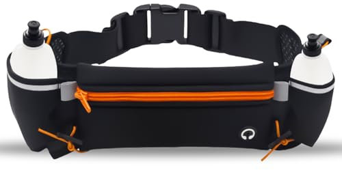 Hüfttasche, Sport Bauchtasche mit Trinkflasche Gürteltasche mit Flaschenhalter Trinkgürtel Wasserdicht Lauftasche Pocket Multifunktionale Gurt Verstellt Bauchtasche für Joggen Fahrradfahren (orange)