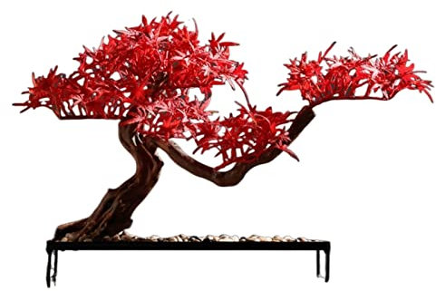 Künstliche Pflanze aus rotem Ahorn, Bonsai-Baum, künstliche Bonsai-Baum, künstliche Pflanzen für Zuhause, Büro, Wand, Bücherregal, Raumdekoration, künstliche Zimmerpflanzen