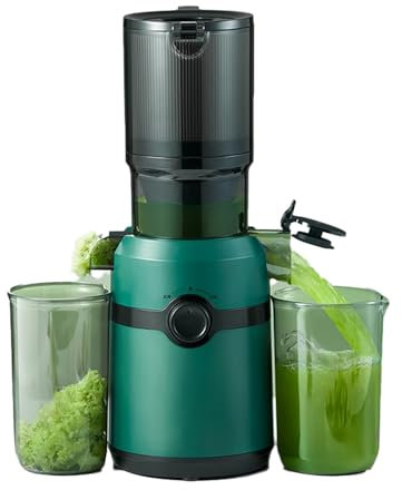 HmLotd Exprimidor de masticación Lenta, Extractor de Jugo automático sin Cortes Fruta 10,8 cm Filtro de Corte de Calibre Grande Exprimidor Filtro de Doble Capa Engrosado extraíble para Limpieza