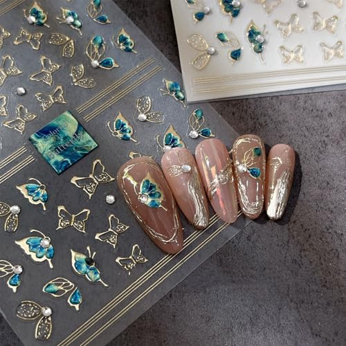 Palumma Adesivo per nail art con ali di farfalla 3D vintage stampaggio adesivi per unghie per forniture per nail art, decorazioni per unghie accessori per unghie per donne decorazione manicure