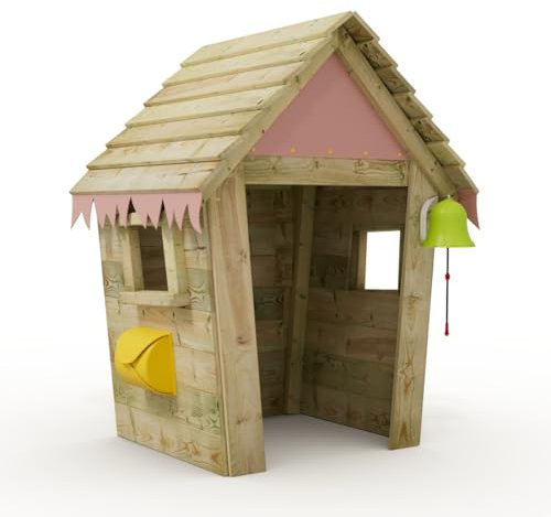 Wickey Maison de Jeu Stable - Maison de Jeu en Bois pour Enfants, Maison de Jardin pour Enfants, extrême résistante aux intempéries - en Bois Massif imprégné sous Pression - Rose Pastel