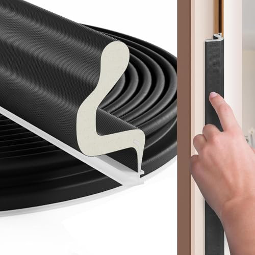 Joint de Porte Blanc pour Cadre de Porte Joint Porte 6M Joints de Porte pour Une Isolation Phonique Résistante à l'humidité et Éviter les Collisions (Noir, 6M)