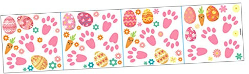 PRETYZOOM Ostern Fußabdruck Wandaufkleber Jungen Und Mädchen Kinderzimmer Aufkleber Ostern Muster Aufkleber