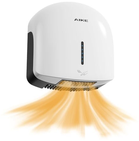 AIKE GentleAir Asciugamani Elettrico ad Aria Calda Silenzioso, per Casa & Bagni, AC220V-240V, Bianco Nuvola