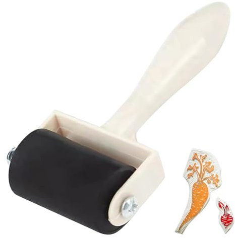 Buerfu Bastelroller | Druckgrafik-Gummiwalze mit Holzgriff,Pinsel Tintenapplikator Kunsthandwerk Malwerkzeug mit 3 Größen (1,38 Zoll, 2,36 Zoll, 4 Zoll)