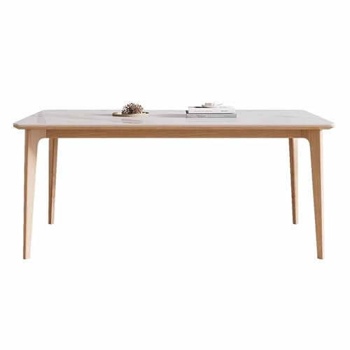 KaBuea tavolo da pranzo, tavolo da cucina contadina in legno naturale per sala da pranzo, posti a sedere 4-6 persone, superficie resistente al calore, montaggio rapido, altezza 75 cm