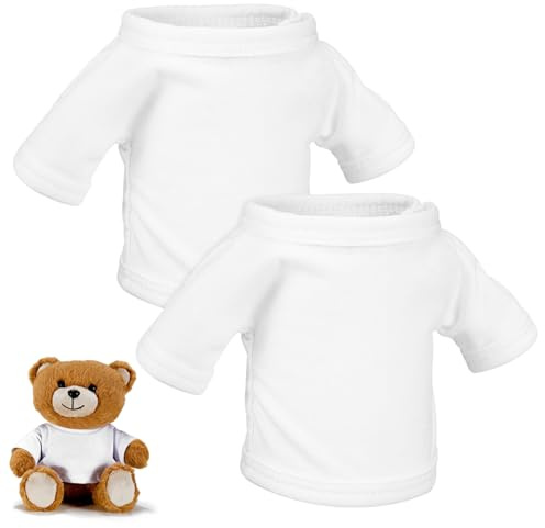 FUNNETOYU 2 Stück Puppenkostüm Bär Für Mädchen Baumwolle Weiß Kurzärmelig Leicht Und Modisch Puppenkleidung Für Kinder Und Reise