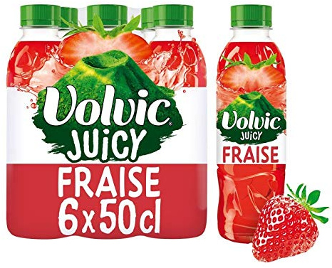 Volvic Eau Fruité Juicy Fraise 6X50Cl - Vendu Par Pièce - Livraison Gratuit En France