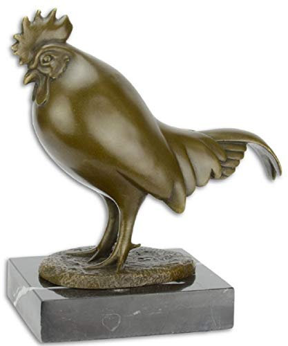 Casa Padrino Lyxig bronsfigur tupp fågel brons/svart 11 x 19,4 x H. 21,3 cm – vardagsrumsdekoration skulptur