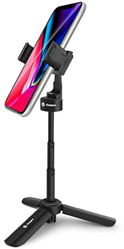Fotopro Mini Handy Stativ, Desktop Vlogging Mit Kalter Schuh, 16cm Bis 25cm Selfie Stick für Smartphone DLSR Kamera Webcam