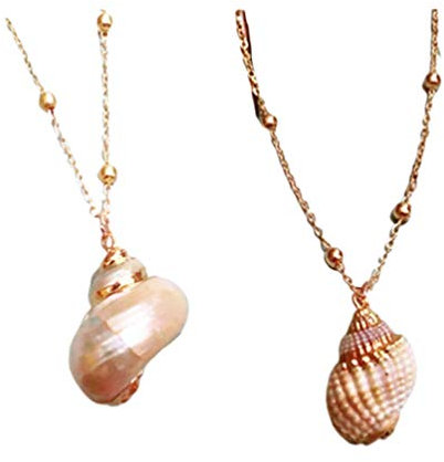 PRETYZOOM 2 Stück Muschelketten Nautische Halsketten Muschelschalen Halsketten Hawaii Party Begünstigt Geschenke für Frauen Mädchen