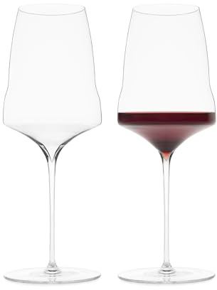 Josephinenhütte JOSEPHINE N° 2 Bicchieri da Vino [IL BICCHIERE PER GLI AMATORI] - lavorati a mano e soffiati a bocca - set da 2 per vino bianco, rosato e rosso di medio corpo - design funzionale per