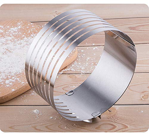 Tårtring kakskärare med justerbar musring, 24-30 cm rostfritt stål brödlager kakskärare mousse form skivning