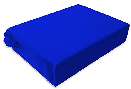Mavantara Spannbettlaken Kinderbett Jersey 60x120 70x140 80x160 Top Qualität Hohe Gewicht 180g/m2 (80x160, Chaber / Kornblume)
