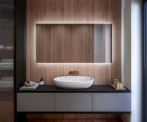 Artforma Badspiegel mit Beleuchtung - Led Spiegel Bad - 110x70 - Badezimmerspiegel Nach Maß - auf Individuelle Bestellung Gefertigt - Modernes Design - Ohne Rahmen