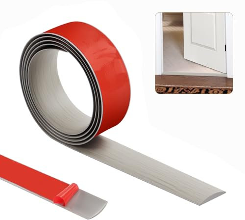 200cm×5cm Übergangsleiste Selbstklebend，Vinylboden Bodenbelag Türleiste Selbstklebend，Türschwellen Leiste，Flacher Laminatprofil-Bodenbelag-Randstreifen(Graue)