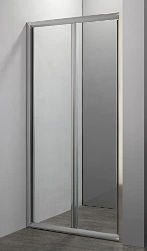 Yellowshop - Porta nicchia libro soffietto pieghevole bagno box doccia cristallo temperato cm 60 (da cm 56 a 60) H190 cm Trasparente o Puntinato (Trasparente)