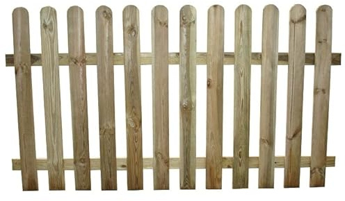 AVANTI TRENDSTORE - Manuel Holzzaun mit 12 vertikalen Stäben aus massivem Kiefernholz, ideal für den Garten, Maße: LAP 180x100x3 cm
