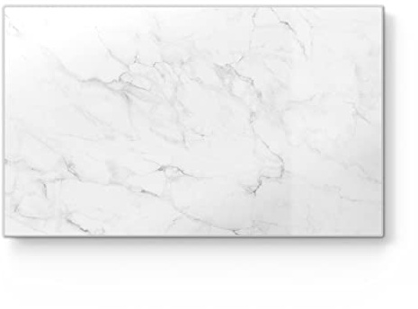 DEQORI Frühstücksbrett Glas | klein 23x14 cm | Motiv Marmorplatte im Detail | Design Schneidebrett für Küche | Frühstücksbrettchen antibakteriell & rutschfest | Glasplatte & Servierplatte