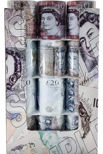 Set Of 2 Pound Note Money Coin Jar - Queen £ Notes Piggy Bank Jar Tin Saving Coins | Piggy Bank, Coin, Cash, Savings, Money Box | Suitable For Home, Bedroom, Office & Charity Box - 15.5cm x 21.5cm