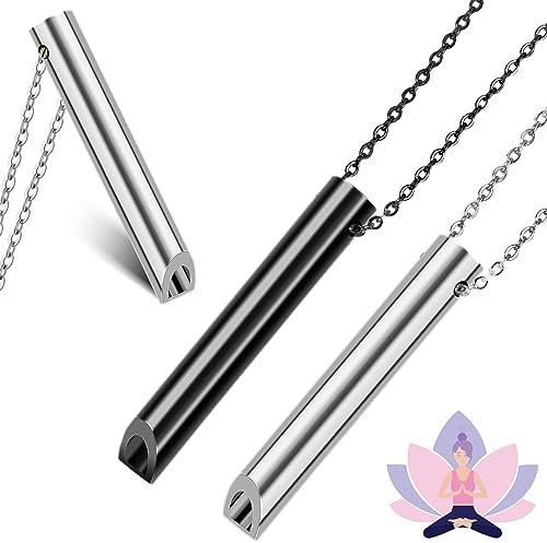Pipihome 2PCS Collier de Respiration, Collier de respiration pour soulager le stress et l'anxiété, pour soulager l'anxiété, Outil de Collier de Respiration pour Hommes et Femmes (B)