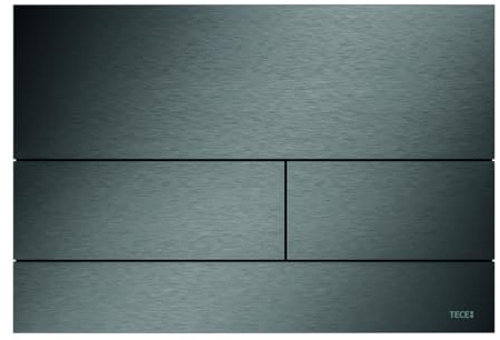 TECE WC-Betätigungsplatte TECEsquare II Metall für Zweimengentechnik, 9240846, Farbe: Chrom schwarz gebürstet PVD (mit Anti-Fingerprint)