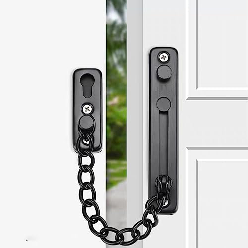 Security Chain Door Lock Heavy Duty Latch Chain Door Lock with Spring Anti-Theft Snap Lock, Stainless Steel