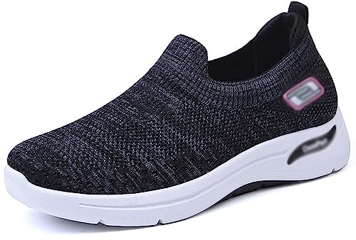 Scarpe da ginnastica ortopediche da donna Supporto for l'arco plantare Fascite plantare Scarpe da passeggio terapeutiche Scarpe da ginnastica da donna casual da donna traspiranti ( Color : Black , Siz
