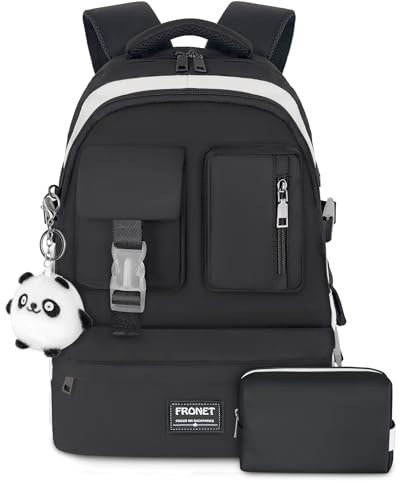 Schulrucksack Mädchen Teenager Rucksack Tagesrucksack Damen 16 Zoll Laptop-Rucksäcke Wasserdicht Daypack, 5-10 klasse 10 11 12 13-22 Jahre Schulranzen Schultaschen Set für Schule School Bags Backpack