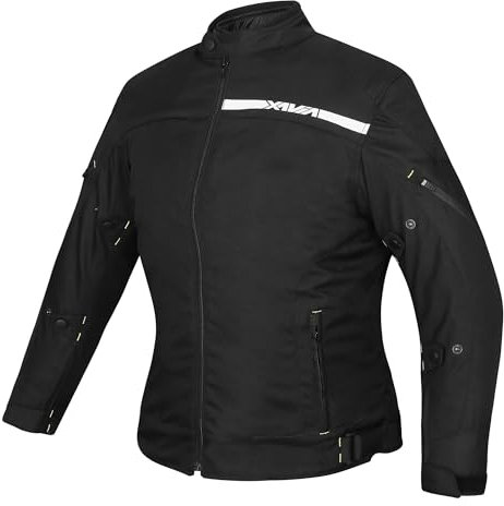 XAVIA REGAL Veste moto femme (route) - Blouson moto imperméable et ventilé avec protection niveau 2 | Toutes saisons (L, Noir)