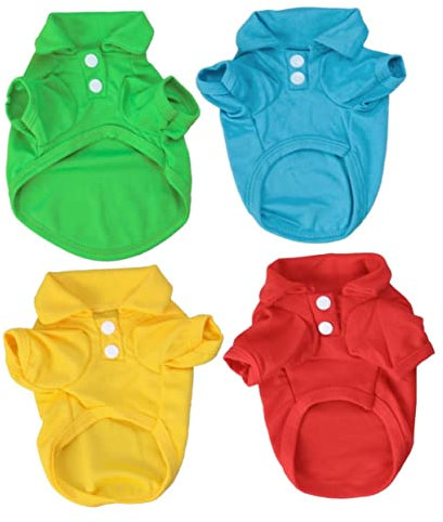 FRCOLOR 4stücke Hunde-t-Shirt in Rein Sommer Hundekleidung Kurzärmlige T-Shirts Für Kleine Hunde Baumwollmaterial Bequem Und Strapazierfähig