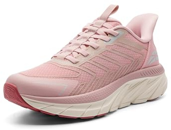 ALLSWIFIT Women's Slip On Walking Shoes Running Comfortable Tennis Breathable Non Slip Athletic Gym Workout Cross Training Fashion Sneakers,Size 9,Pink,SARR034W