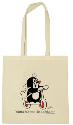 Logoshirt® Krtek Der kleine Maulwurf Baumwolltasche 38x42 cm | Der kleine Maulwurf - original, süßes Cartoon-Motiv für Maulwurf-Fans, bedruckt, lange Henkel, ideal für Alltag und Einkauf