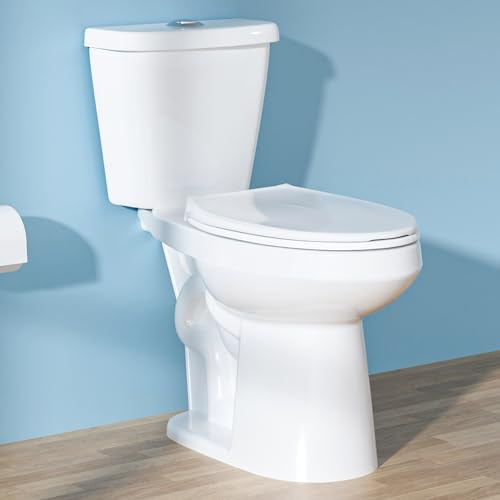HOMLYLINK 19 Inch Elongated Tall Toilet for Seniors, 1.1/1.6 GPF Dual Flush Two-Piece ADA High Toilet for Bathroom, Comfort Bowl Height 19 Inch, Seat Height 20, 12 Inch Rough-in, White