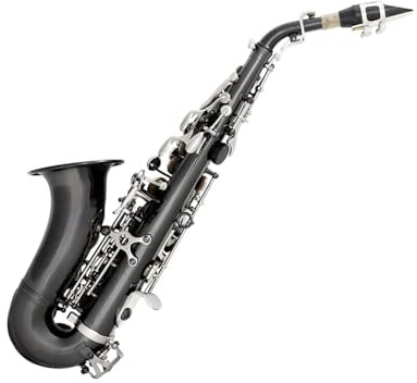 Bb Bent Saxophone Brass Instruments with Case and Cleaning Set | For Beginners and Performers, Cleaning Care Kit, Exquisite Workmanship, Stable Intonation, Smooth Key Action