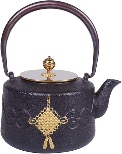 Ensemble De Théière De Chine Service à Thé Théières Exotiques Théière Saine Théière En Fer Théière Chinoise Antique En Fonte Fonte Durable Et Chauffe-théière Conception De Motif De Noeud Chinois
