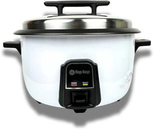 Maya Range Commercial Electric Rice Cooker & Steamer - 3.6L (20 Cups) Keep Warm Function, Removable Non stick Bowl, Stainless Steel Lid, Easy To Clean, Measuring Cup & Spoon 1300W