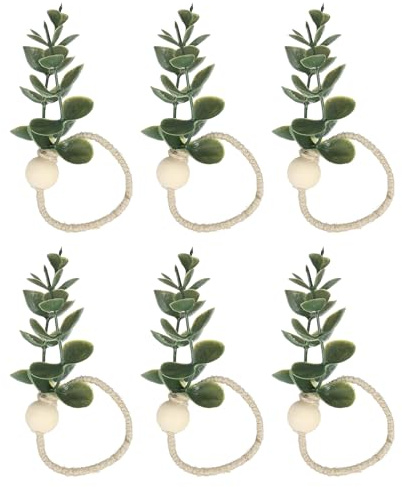 QUARKZMAN 6pz Anelli Portatovaglioli Rustici Fermatovaglioli 116 mm | da Tavola Stile Fattoria, per Decorazioni Matrimonio Feste Banchetti