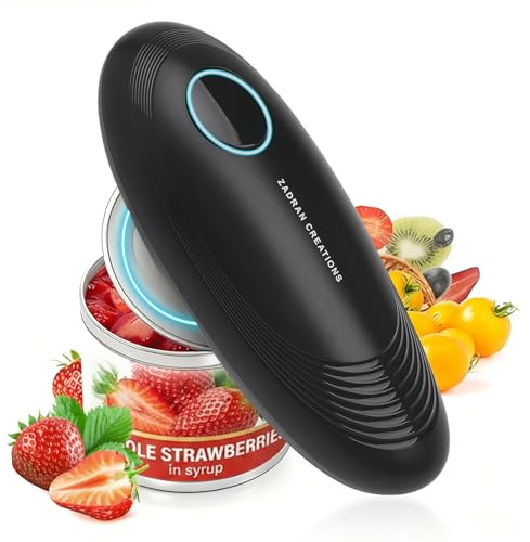 Electric Can Opener for Seniors, One Touch Automatic Battery Operated Can Opener with Smooth Edge, Hands Free, Fits All Can Sizes, Kitchen Gadgets for Arthritis