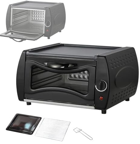 STDZQCWY Mini Four, Machine À Pain Naan 15 L, Four À Pizza 2100 W/50-400 °C, avec Plaque De Cuisson, Grille De Cuisson Et Poignée, pour Pizzas Crêpes