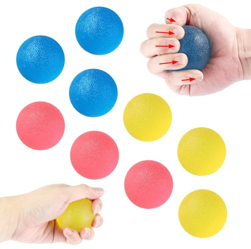 LOLYSIC 9 Stück Handtherapie Bälle – Finger Trainingsbälle & Antistressbälle mit unterschiedlichen Härtegraden, Handtrainer Fingertrainer für Handgelenktraining und Arthrose-Linderung bei Erwachsenen