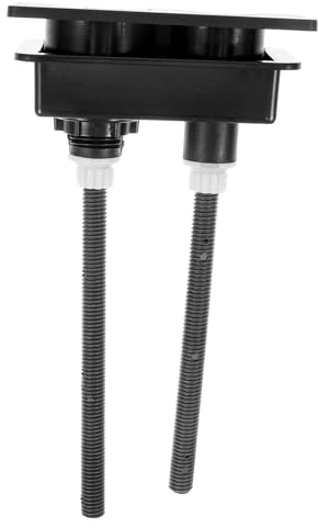 NUOBESTY Botón de Agua para Inodoro Doble Descarga, Pulsador Rectangular de ABS Negro, Fácil de Instalar, Repuesto para Cisterna del Inodoro