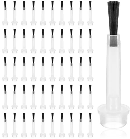 50 Pcs Replacement Nail Polish Brush Kit, Disposable Nail Brushes, Soft Bristles Replacement Brushes for Dip Powder Liquid, Easy to Install, Perfect for DIY Nails Art and Professional Use